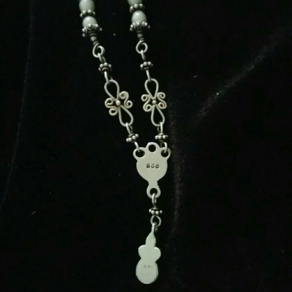 VINTAGE BALI GENUINE PEARL STERLING SILVER NECKLAC - Picture 2 of 8